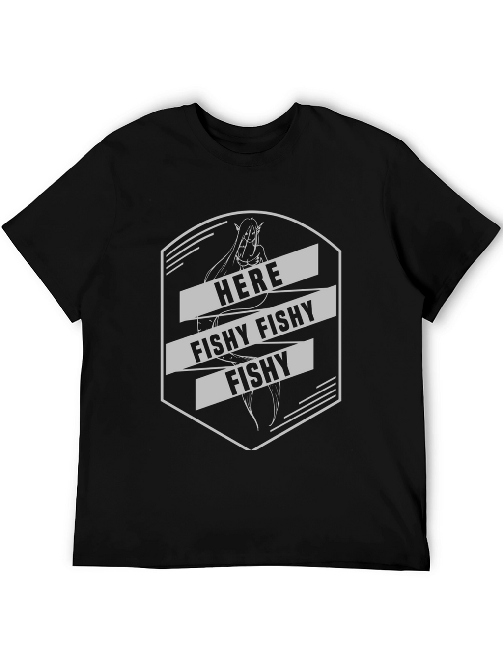 Here Fishy Fishy T-Shirt - Black Graphic Tee
