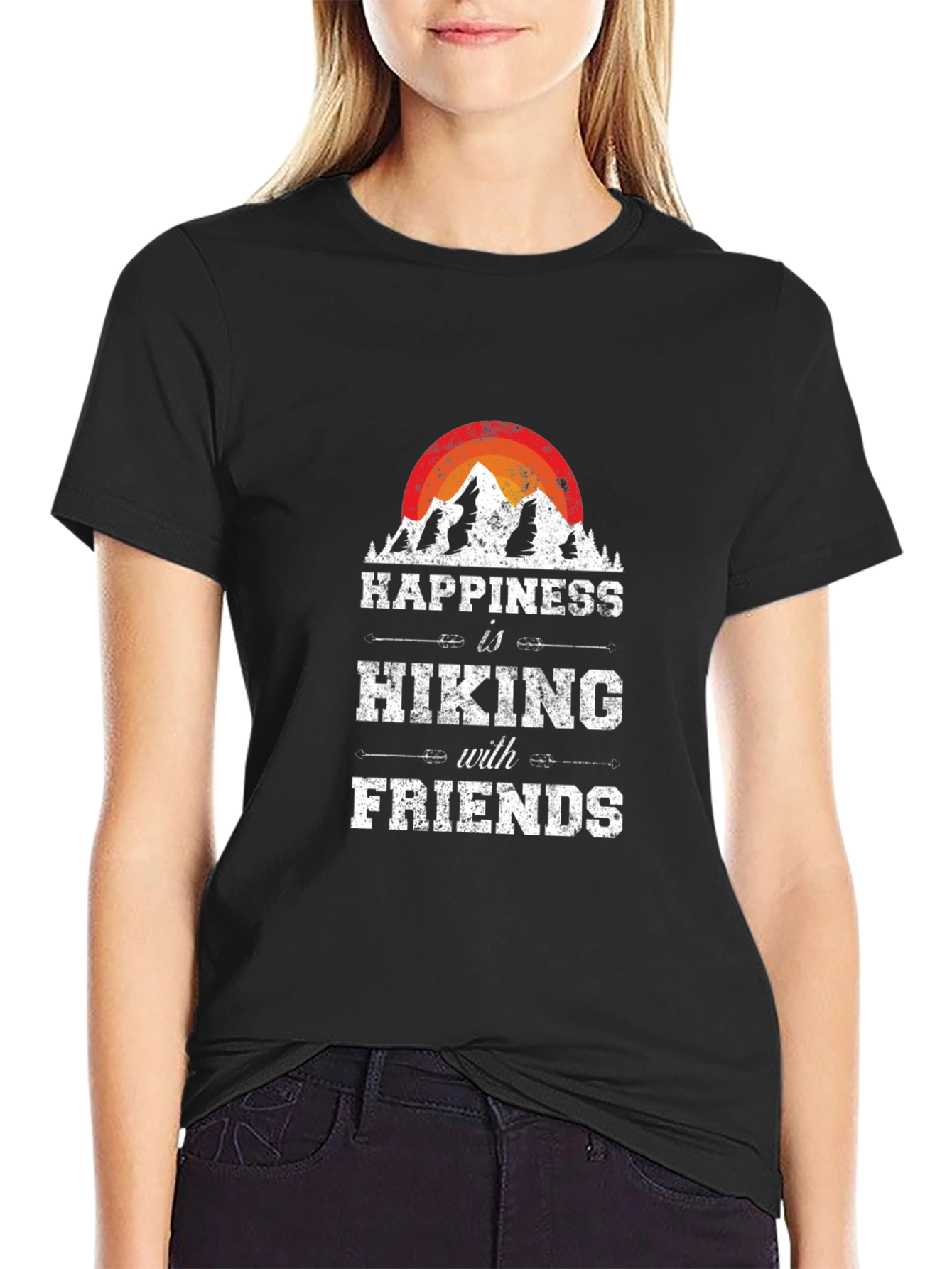 Happiness is Hiking with Friends Graphic Tee