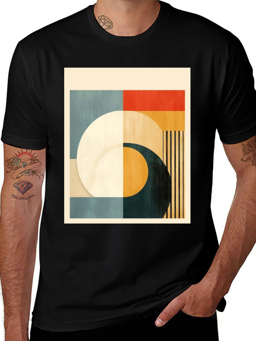 Geometric Art Black T-Shirt