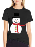 Festive Snowman Graphic Tee - Holiday Apparel