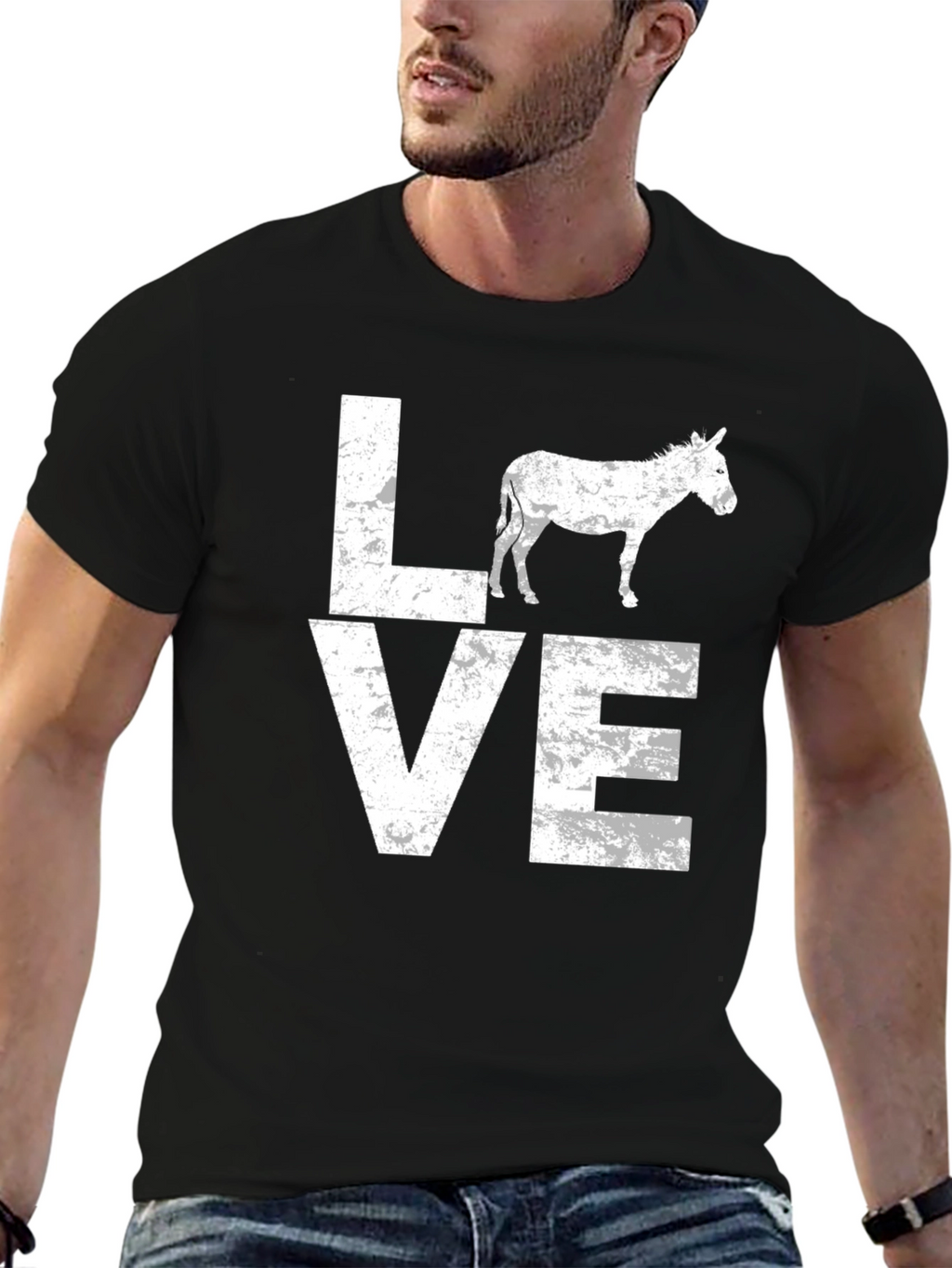 Love Donkey Black Graphic T-Shirt