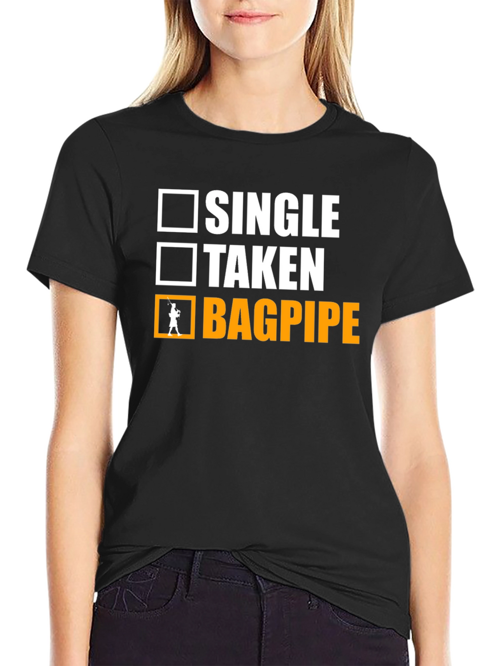 Single Taken Bagpipe T-Shirt Musician Humor