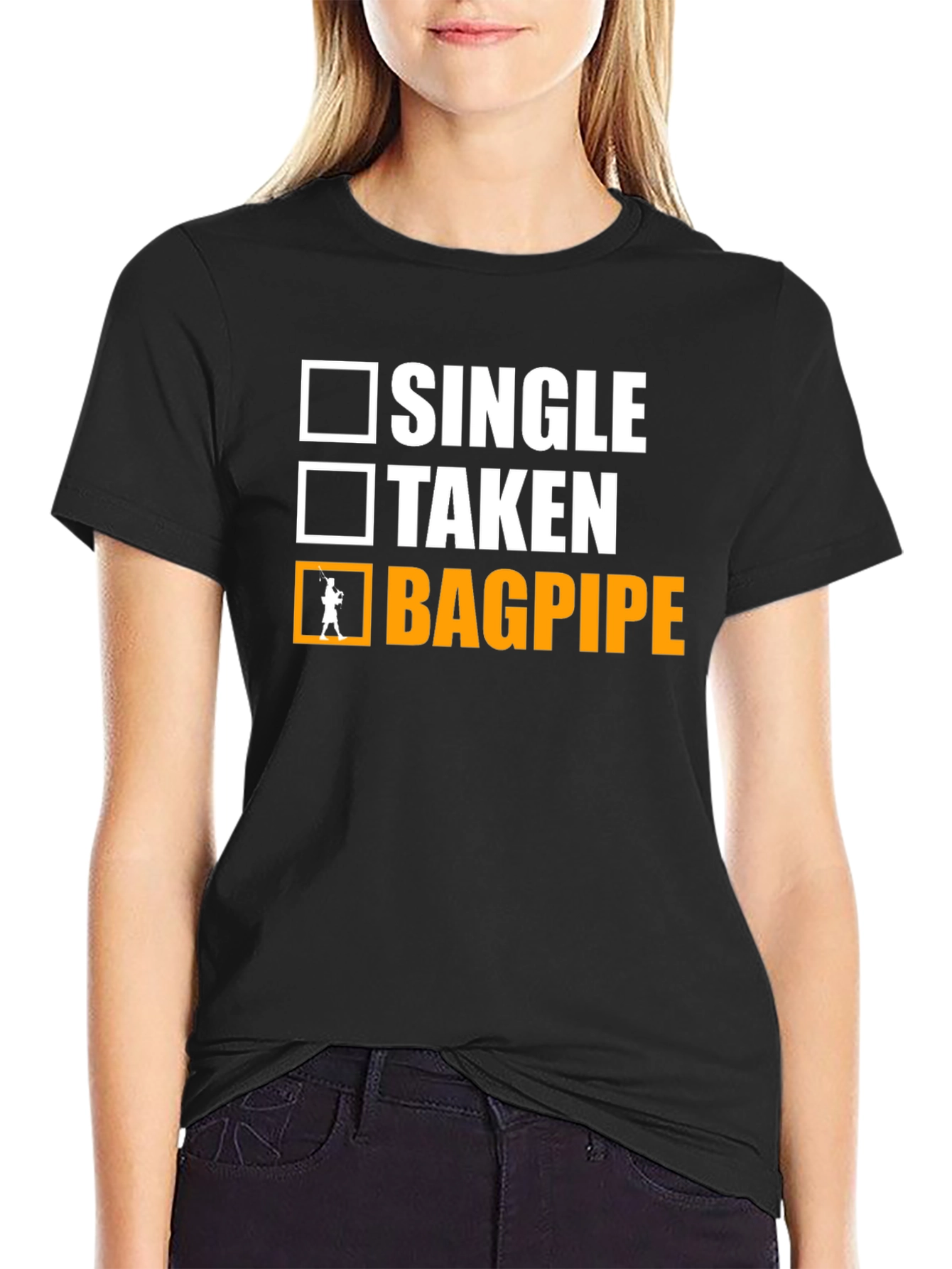 Single Taken Bagpipe T-Shirt Musician Humor