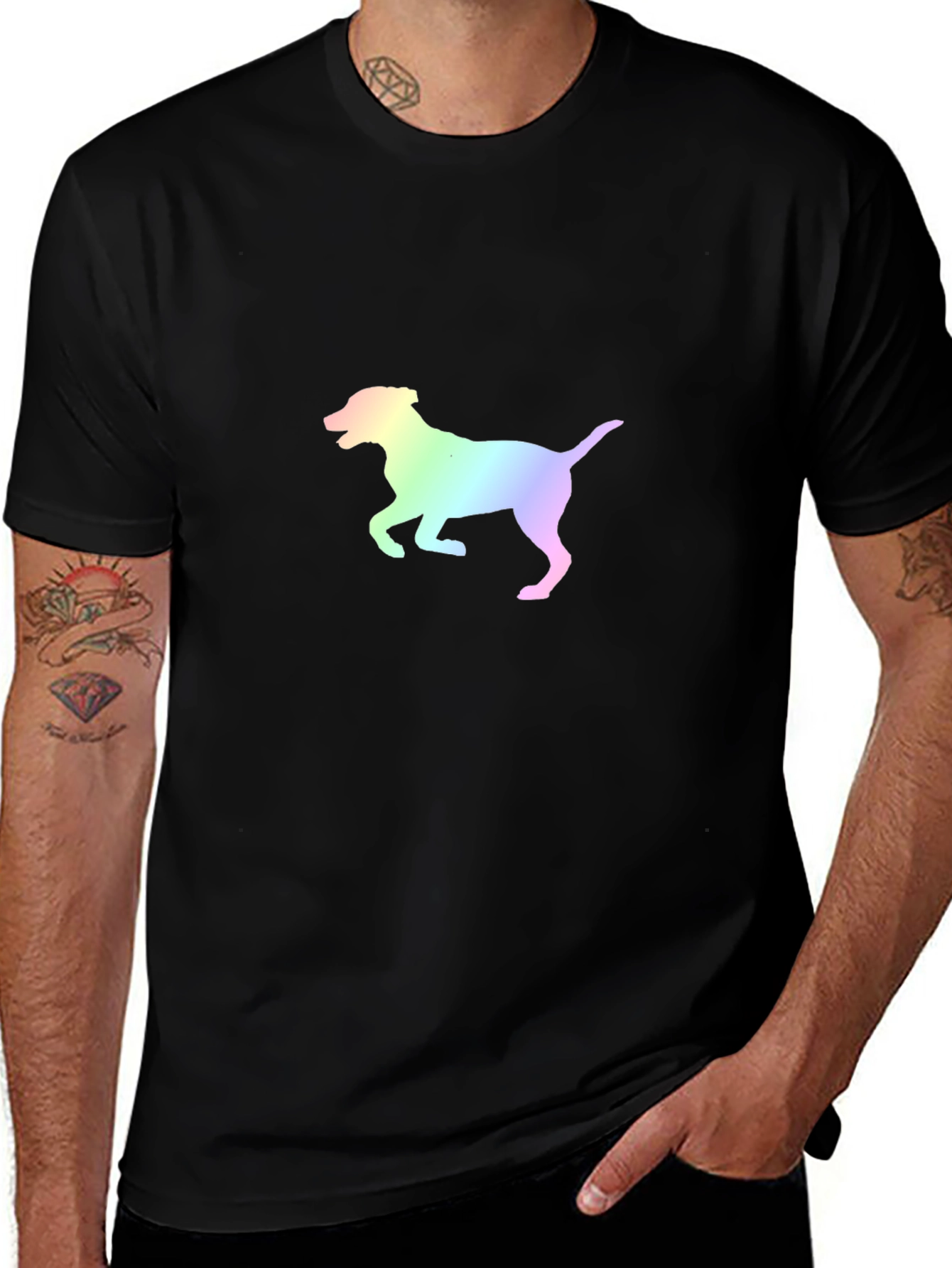 Rainbow Dog Graphic Tee - Stylish Unisex Shirt
