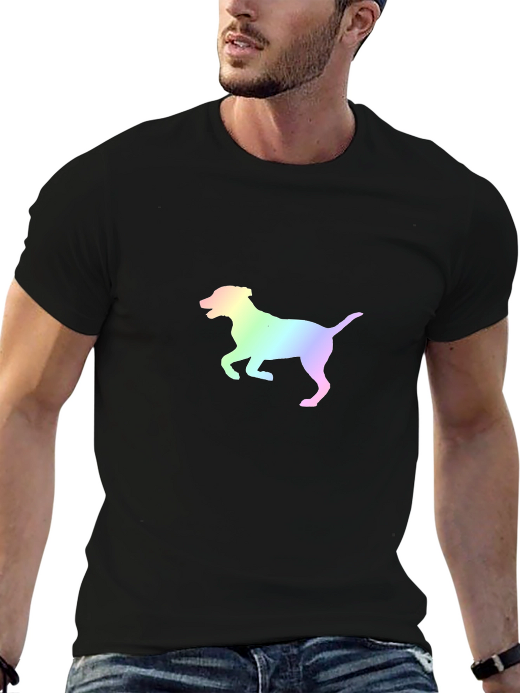 Rainbow Dog Graphic Tee - Stylish Unisex Shirt