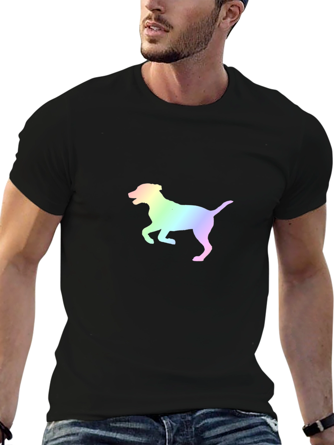Rainbow Dog Graphic Tee - Stylish Unisex Shirt