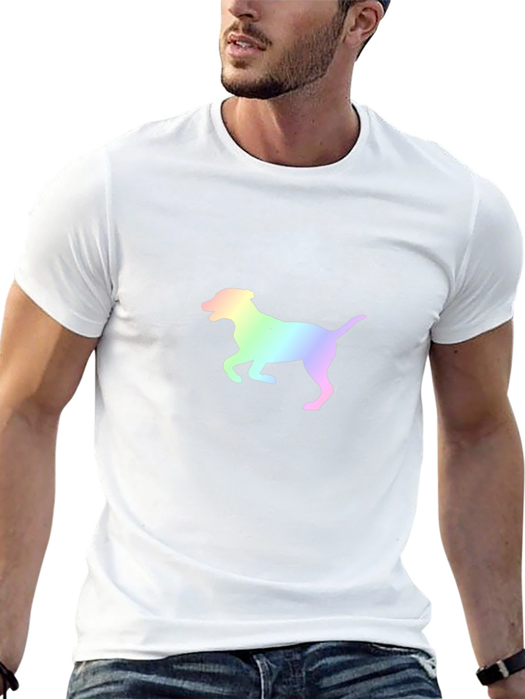 Rainbow Dog Graphic Tee - Stylish Unisex Shirt