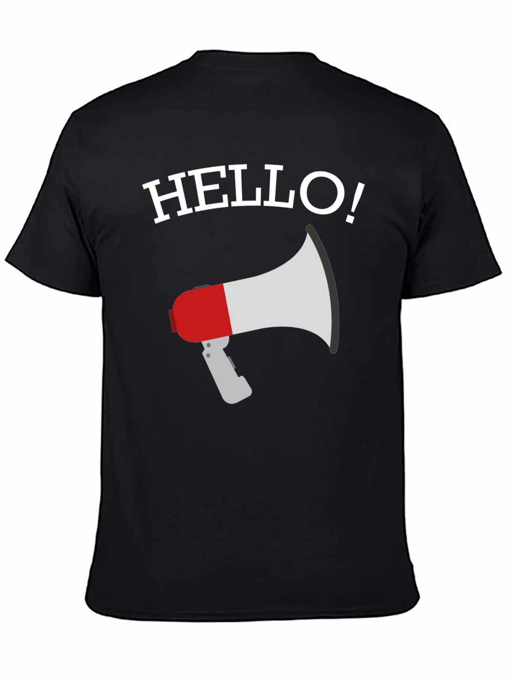 Hello Megaphone Graphic Tee - Mens Black T-Shirt