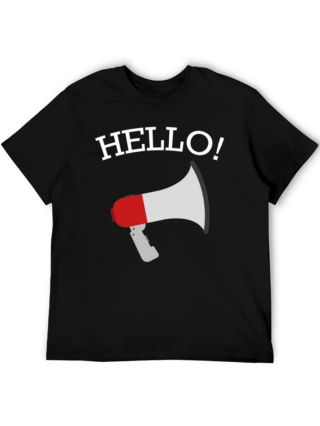 Hello Megaphone Graphic Tee - Mens Black T-Shirt