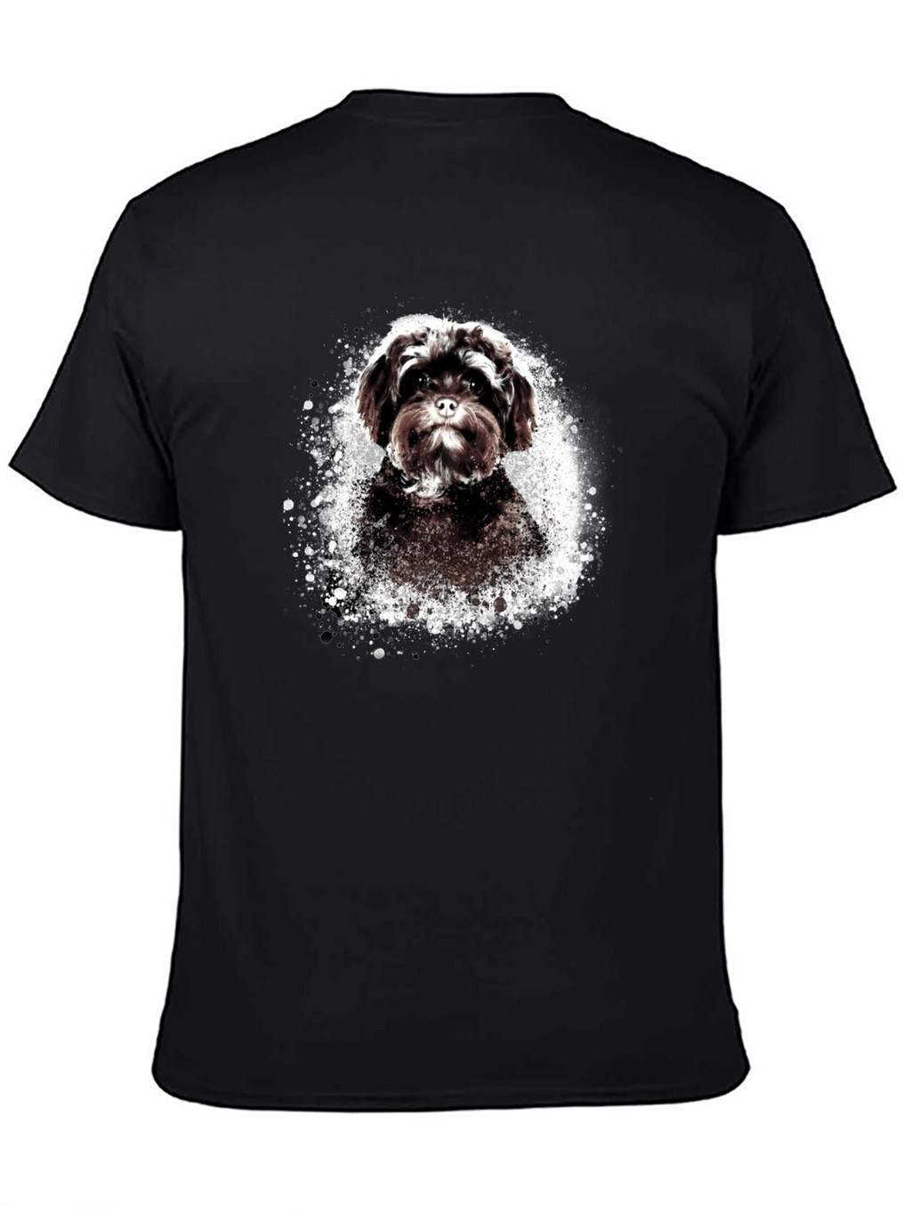 Cute Dog Graphic Tee - Black