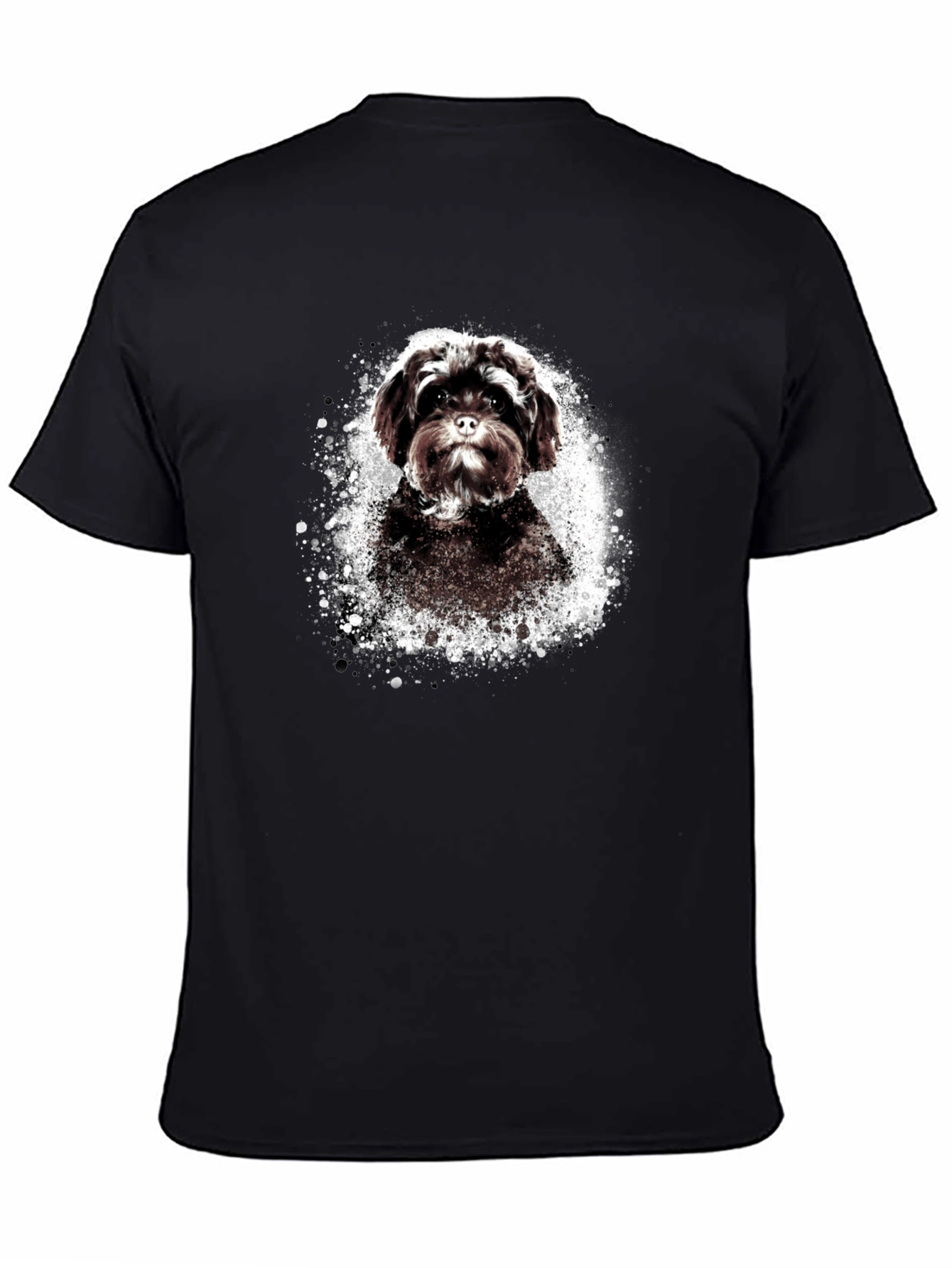 Cute Dog Graphic Tee - Black