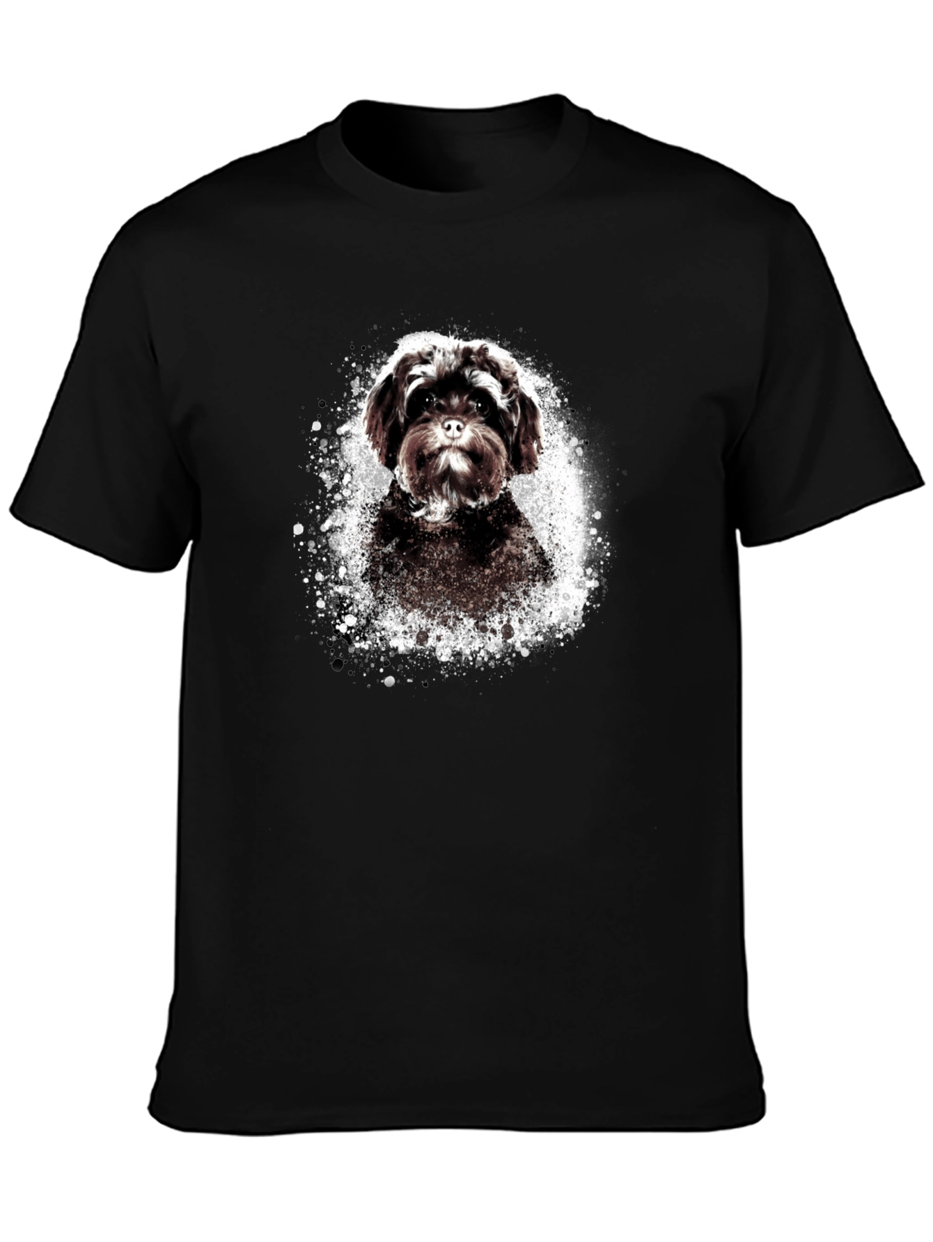 Cute Dog Graphic Tee - Black