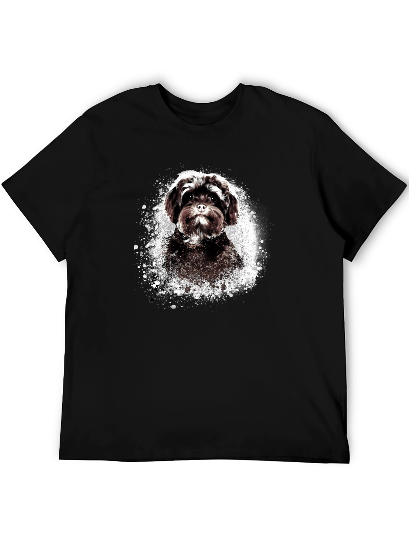 Cute Dog Graphic Tee - Black