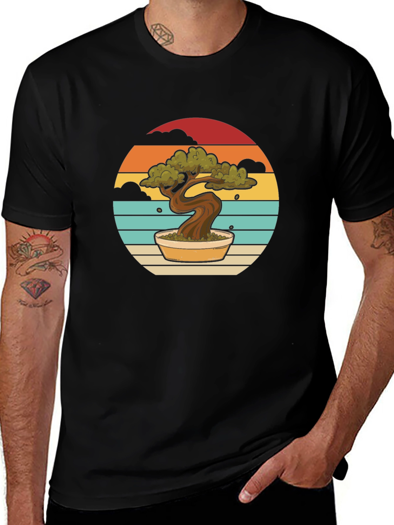 Bonsai Sunset T-Shirt - Unique Graphic Tee