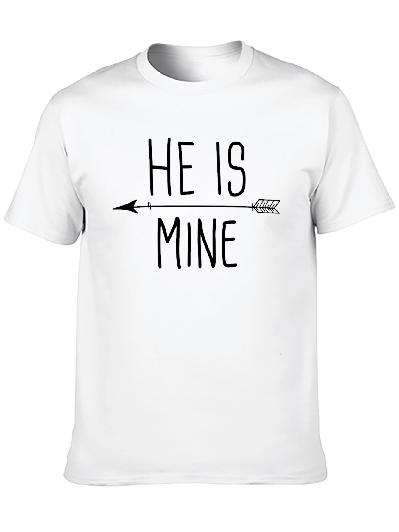 He Is Mine Matching Couple T-Shirt - Black