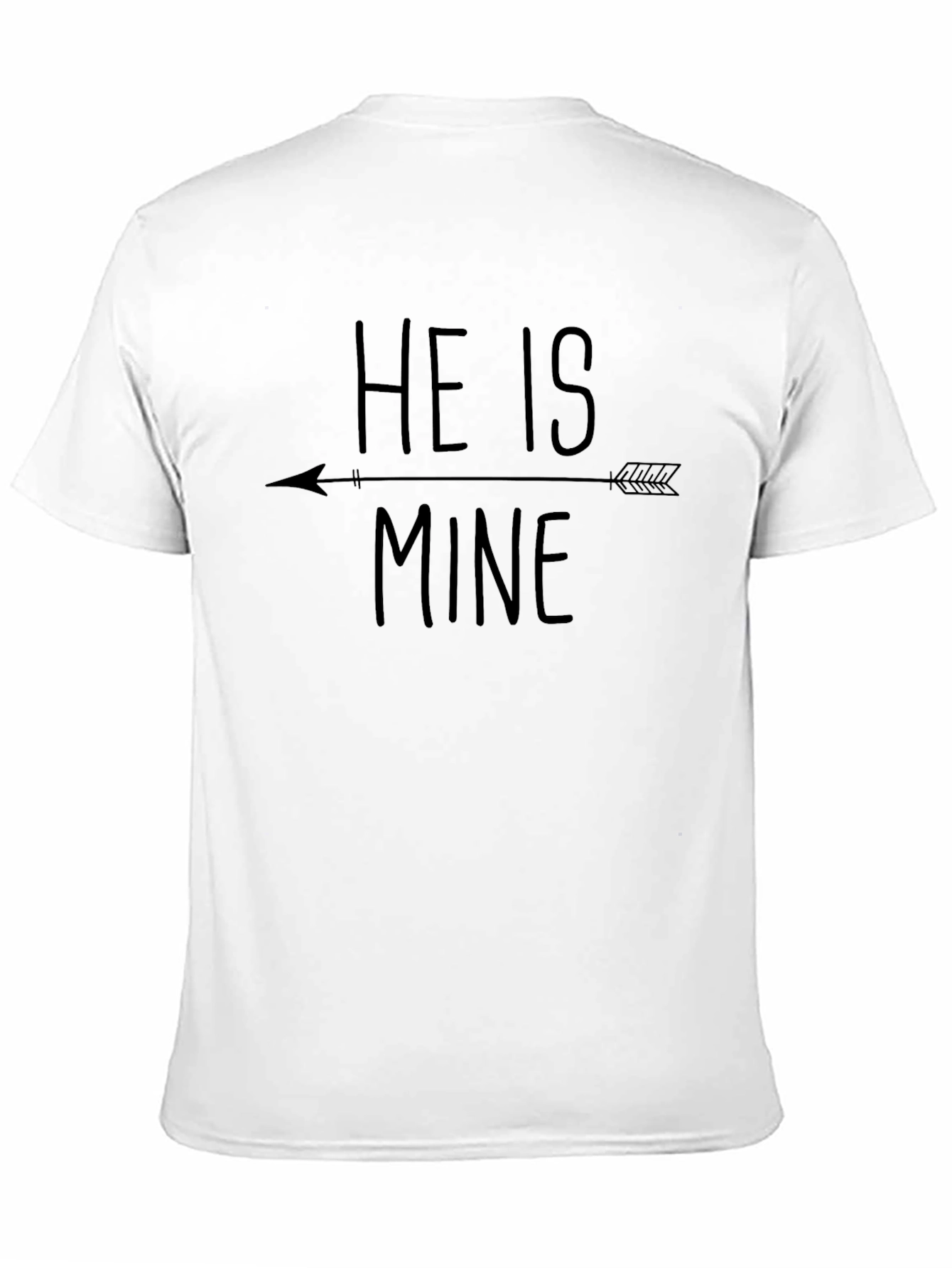 He Is Mine Matching Couple T-Shirt - Black
