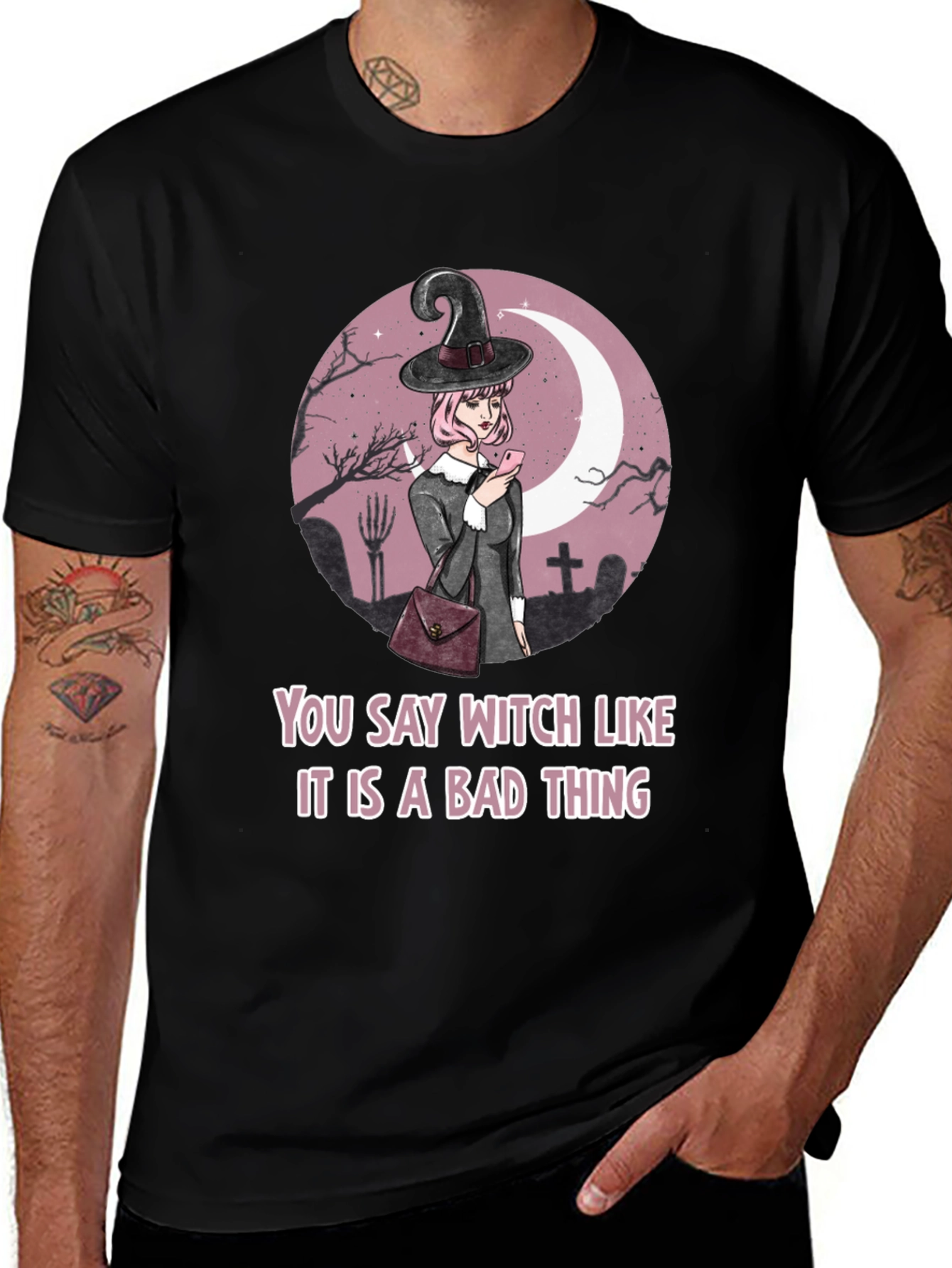Witch Graphic Tee - Halloween Humor T-Shirt