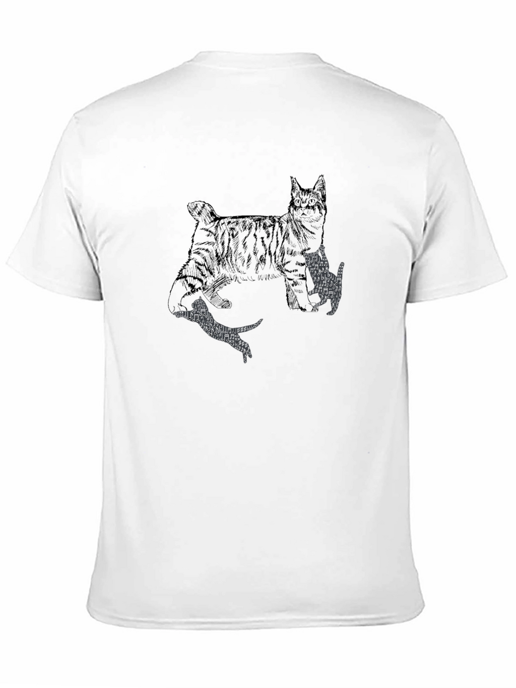 Cat Print Black Graphic Tee