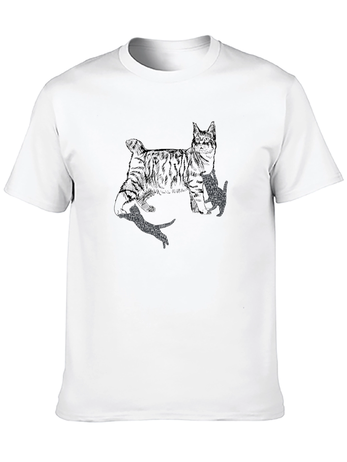 Cat Print Black Graphic Tee