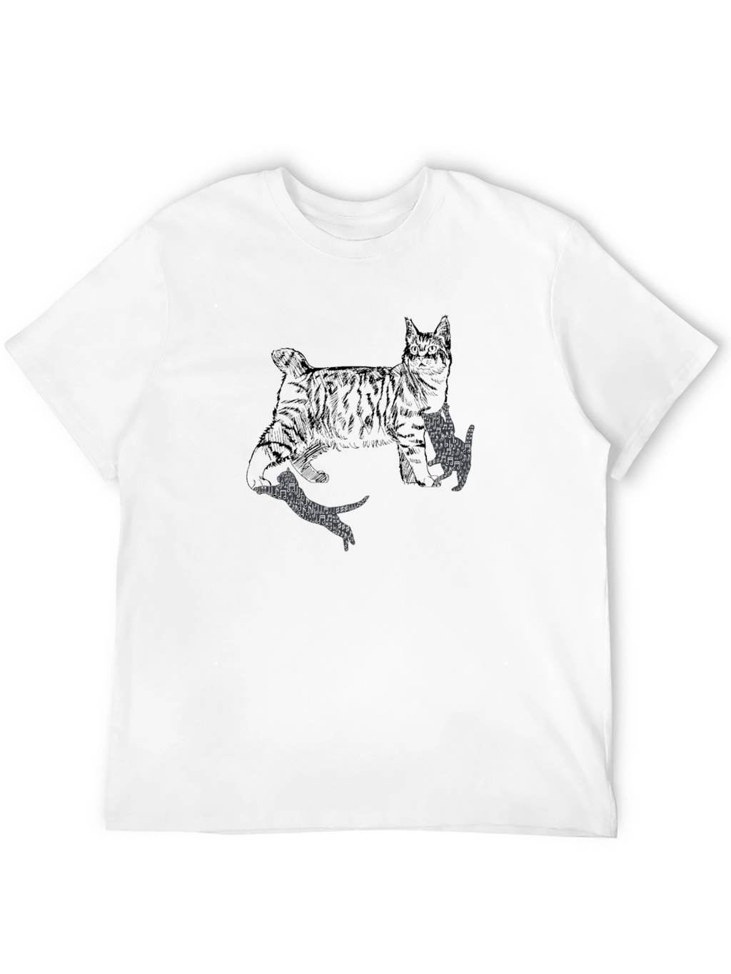 Cat Print Black Graphic Tee