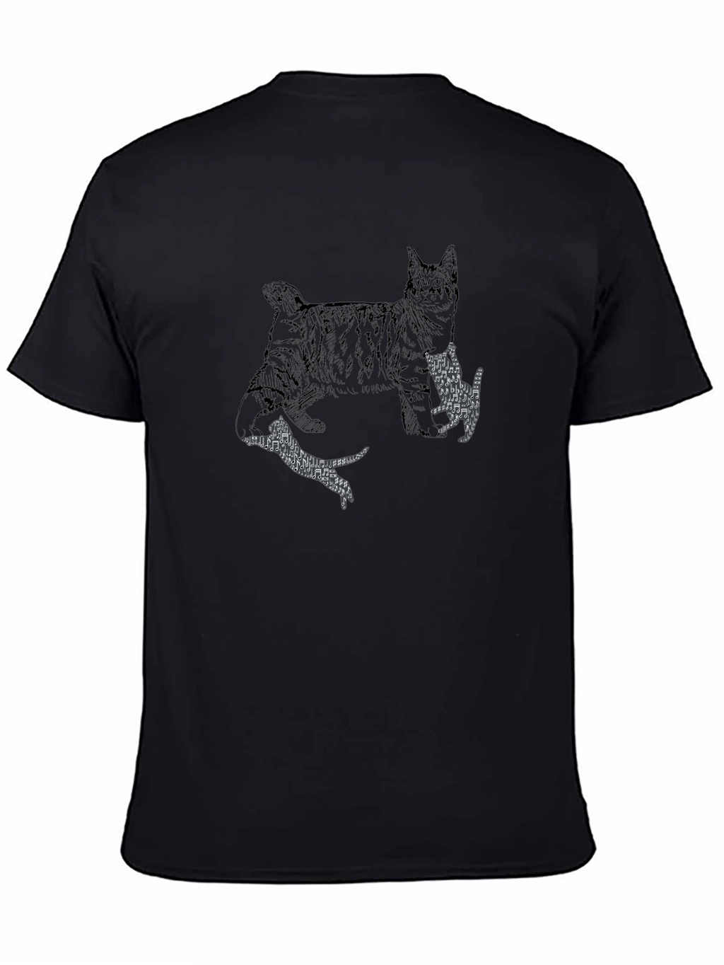 Cat Print Black Graphic Tee