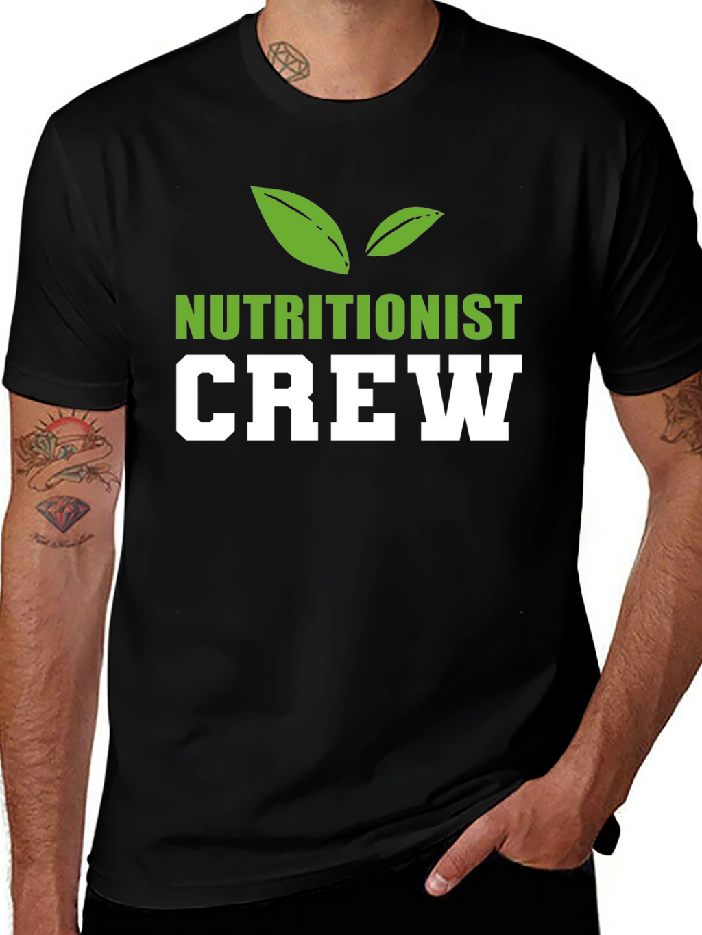 Nutritionist Crew T-Shirt Black Cotton Blend