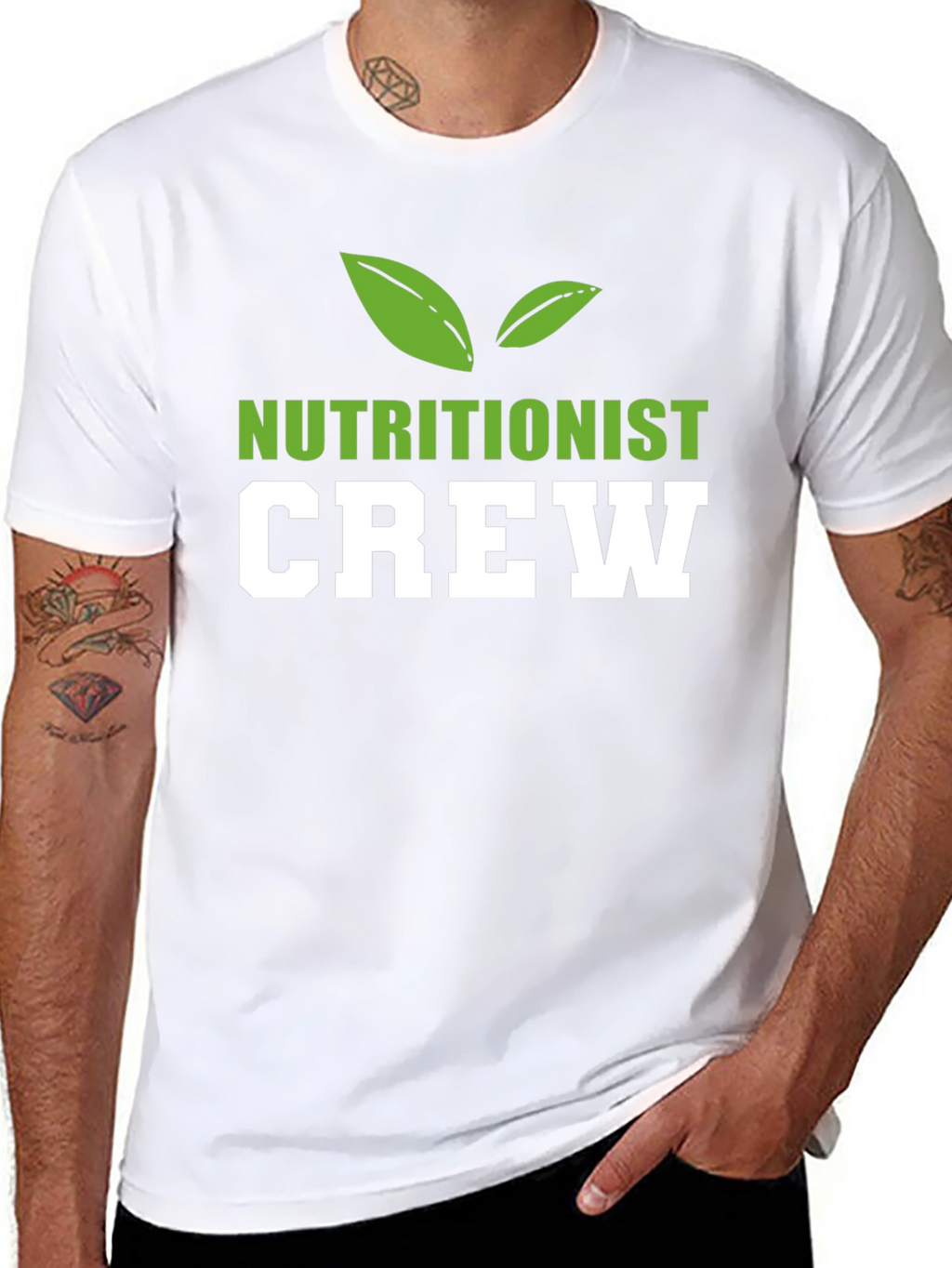 Nutritionist Crew T-Shirt Black Cotton Blend