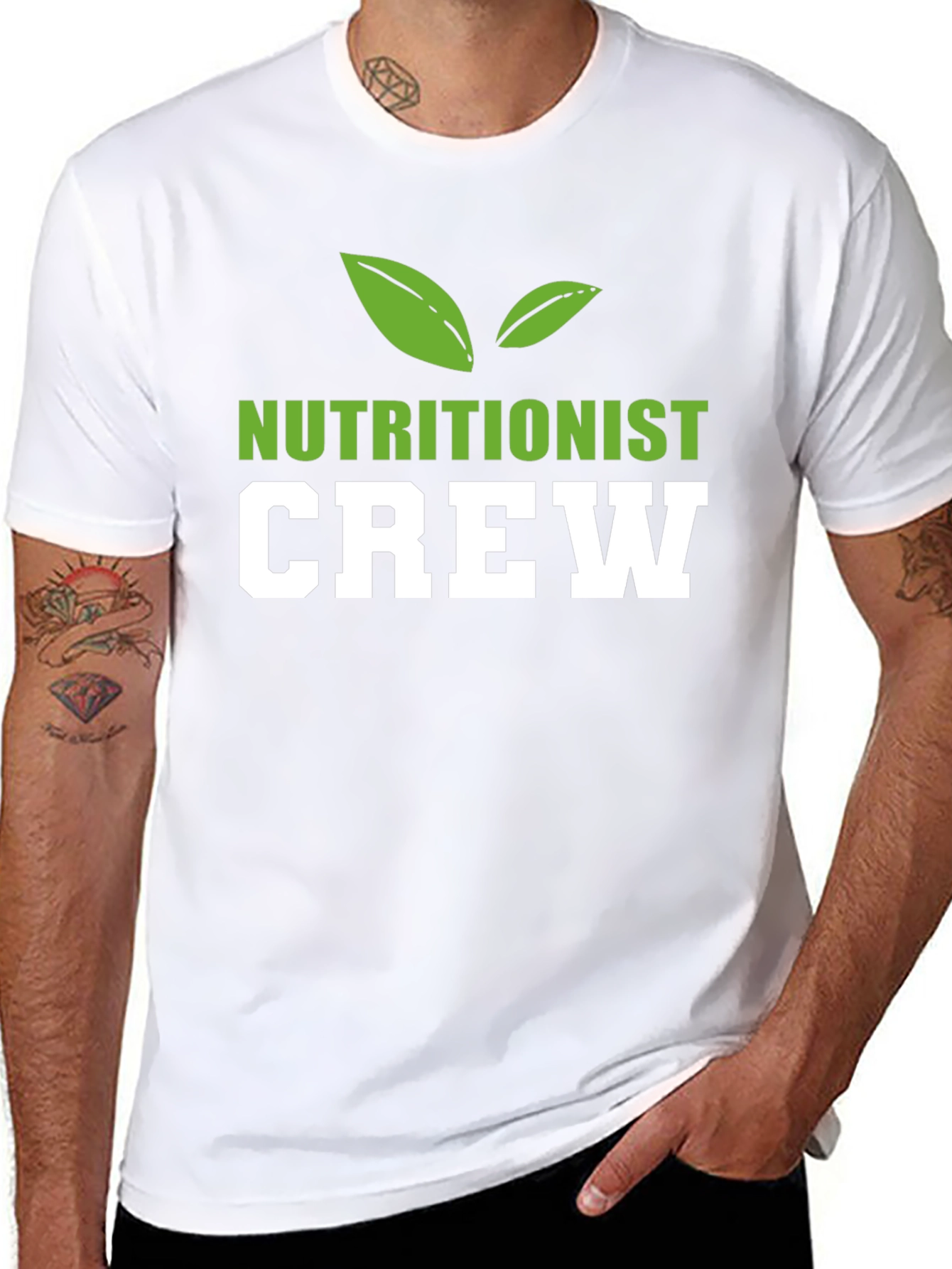 Nutritionist Crew T-Shirt Black Cotton Blend