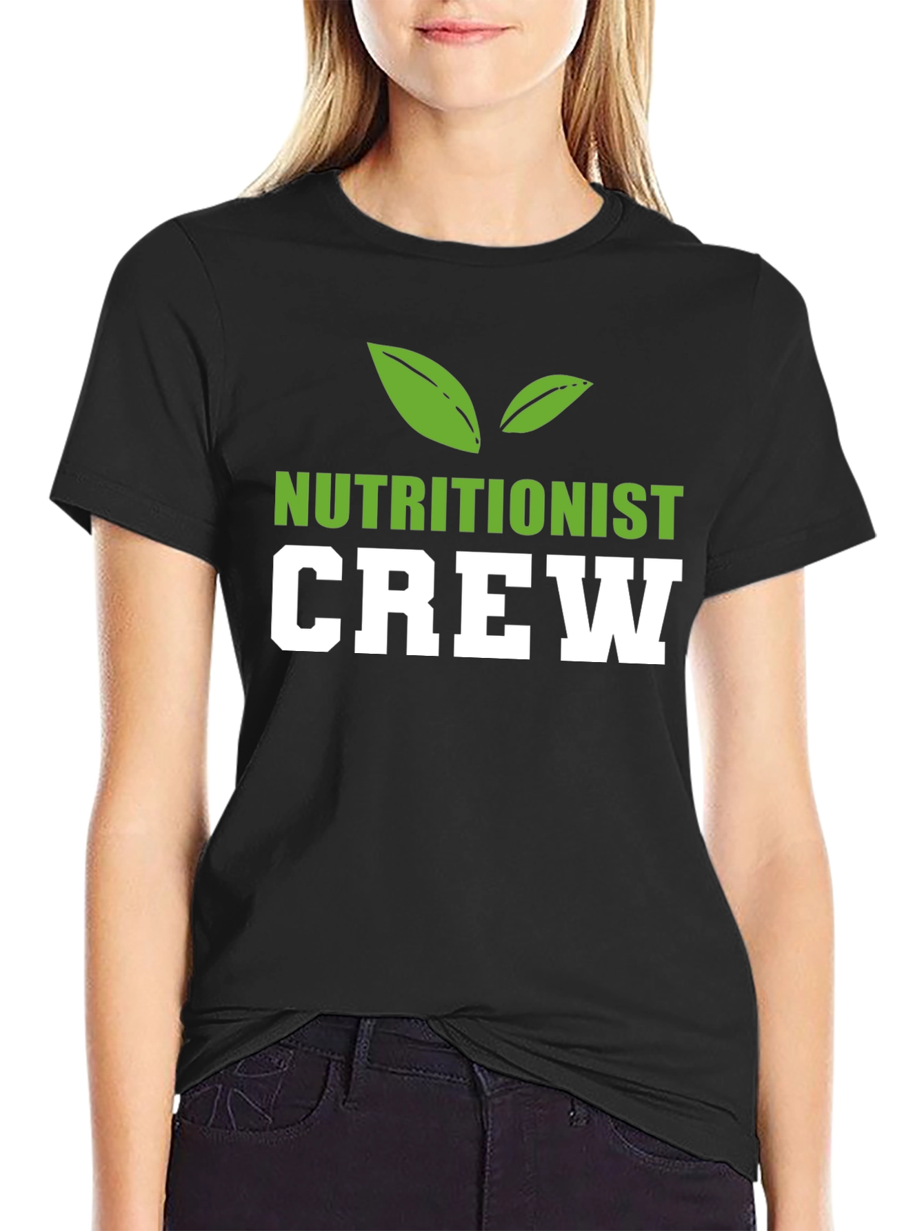 Nutritionist Crew T-Shirt Black Cotton Blend