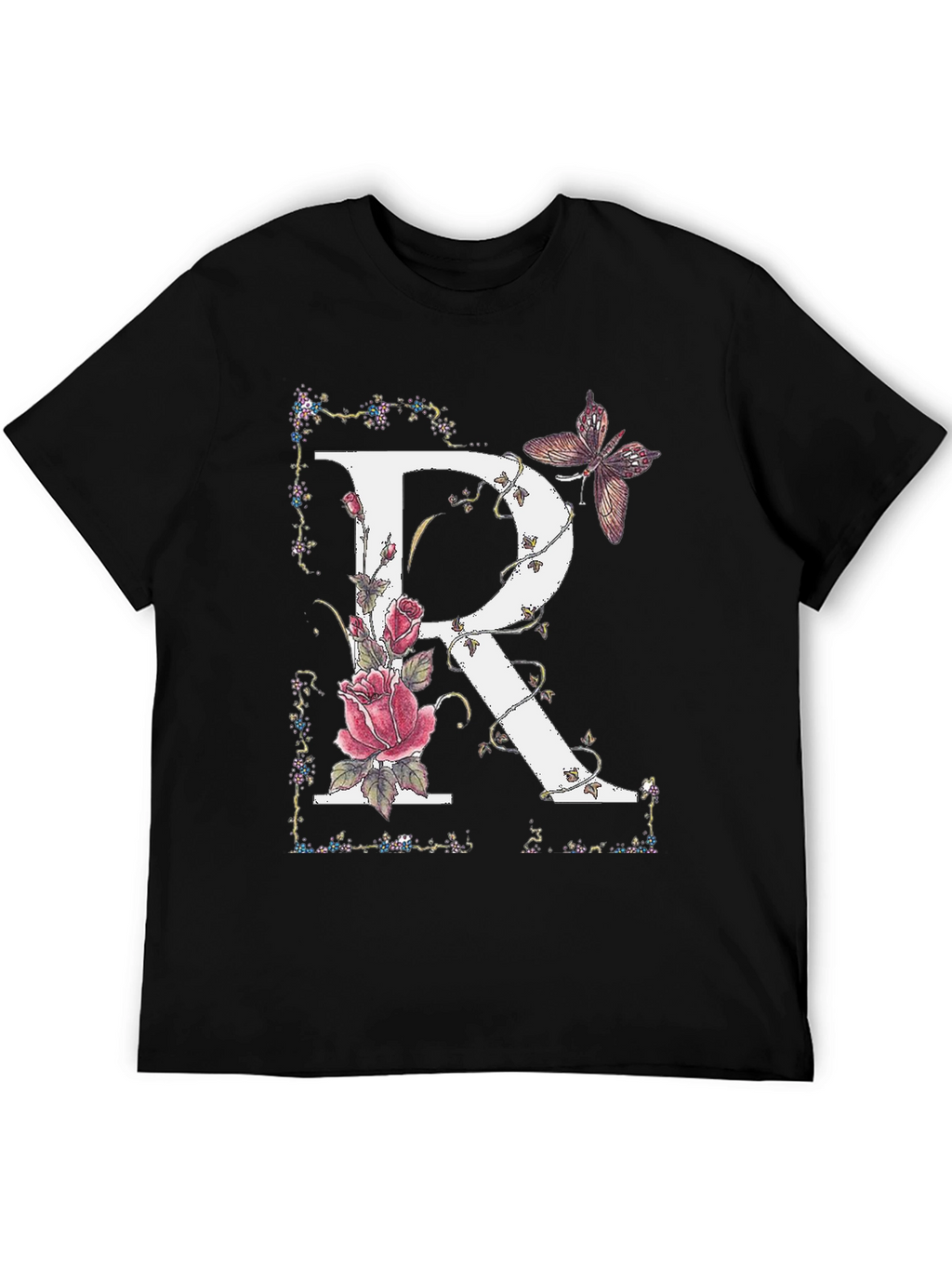 Floral Letter R Graphic Tee - Unisex