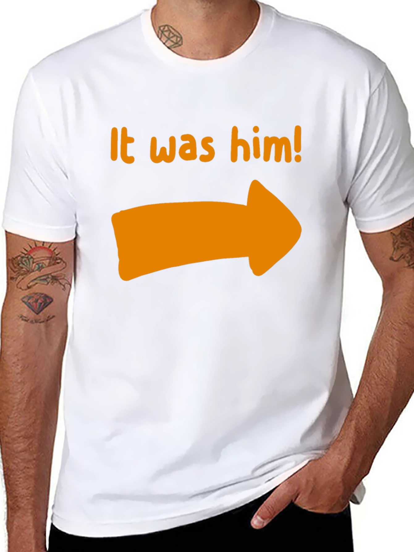 It Was Him T-Shirt - Novelty Pointing Tee