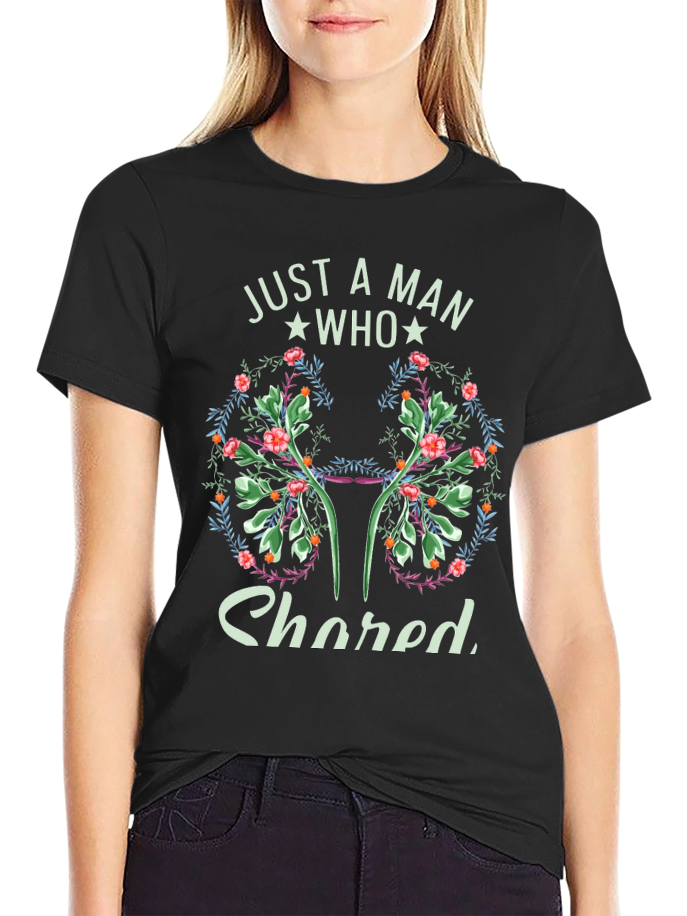 Just a Man Who Shared T-Shirt - Floral Lungs Graphic Tee