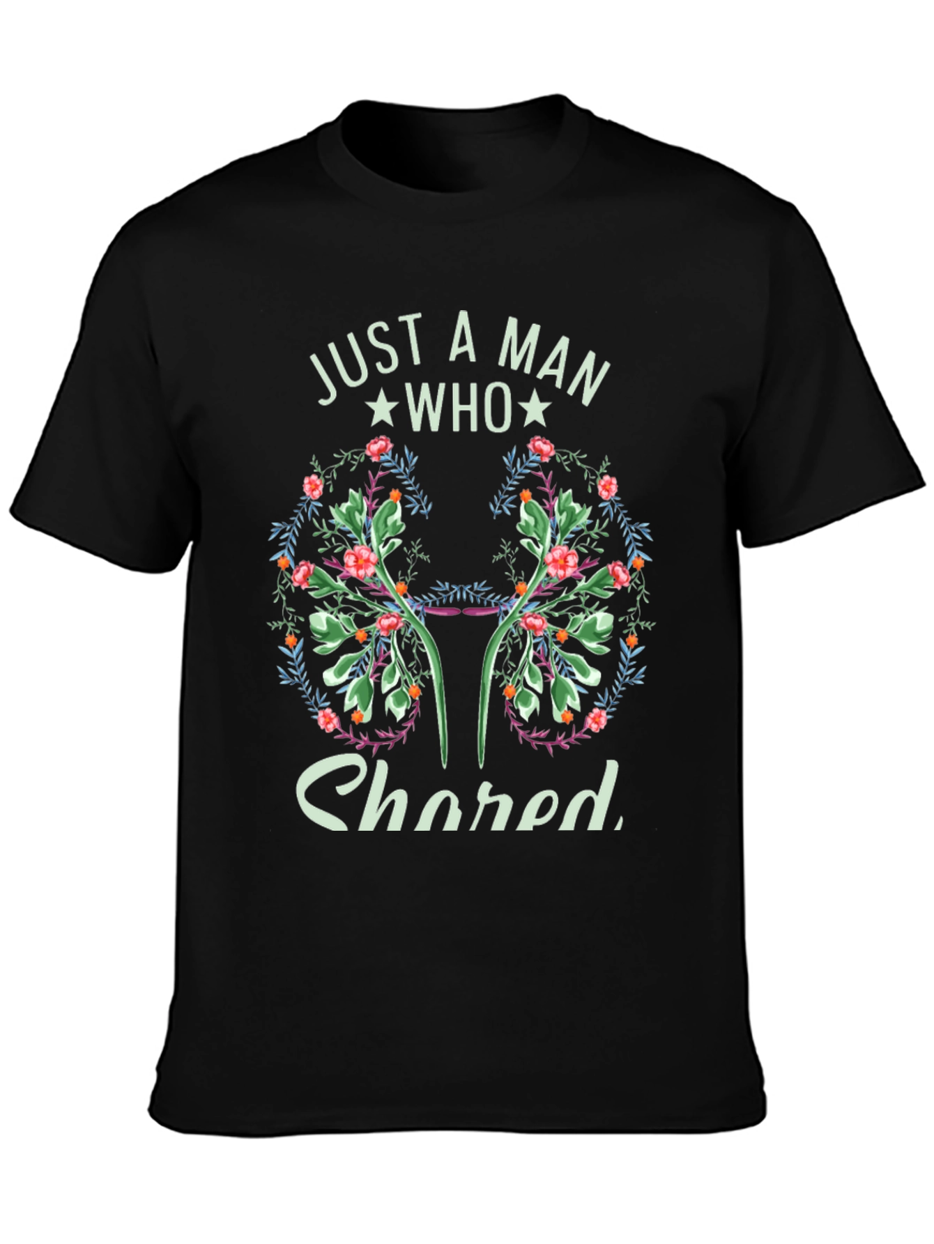 Just a Man Who Shared T-Shirt - Floral Lungs Graphic Tee