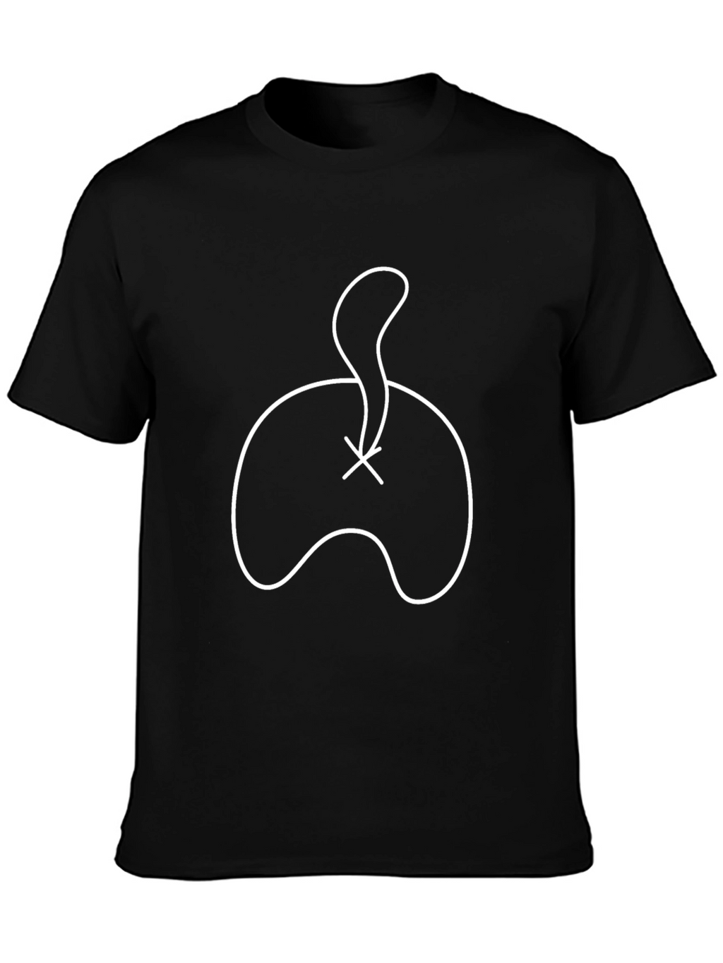 Abstract Cat Tail Graphic Tee - Modern Black T-Shirt