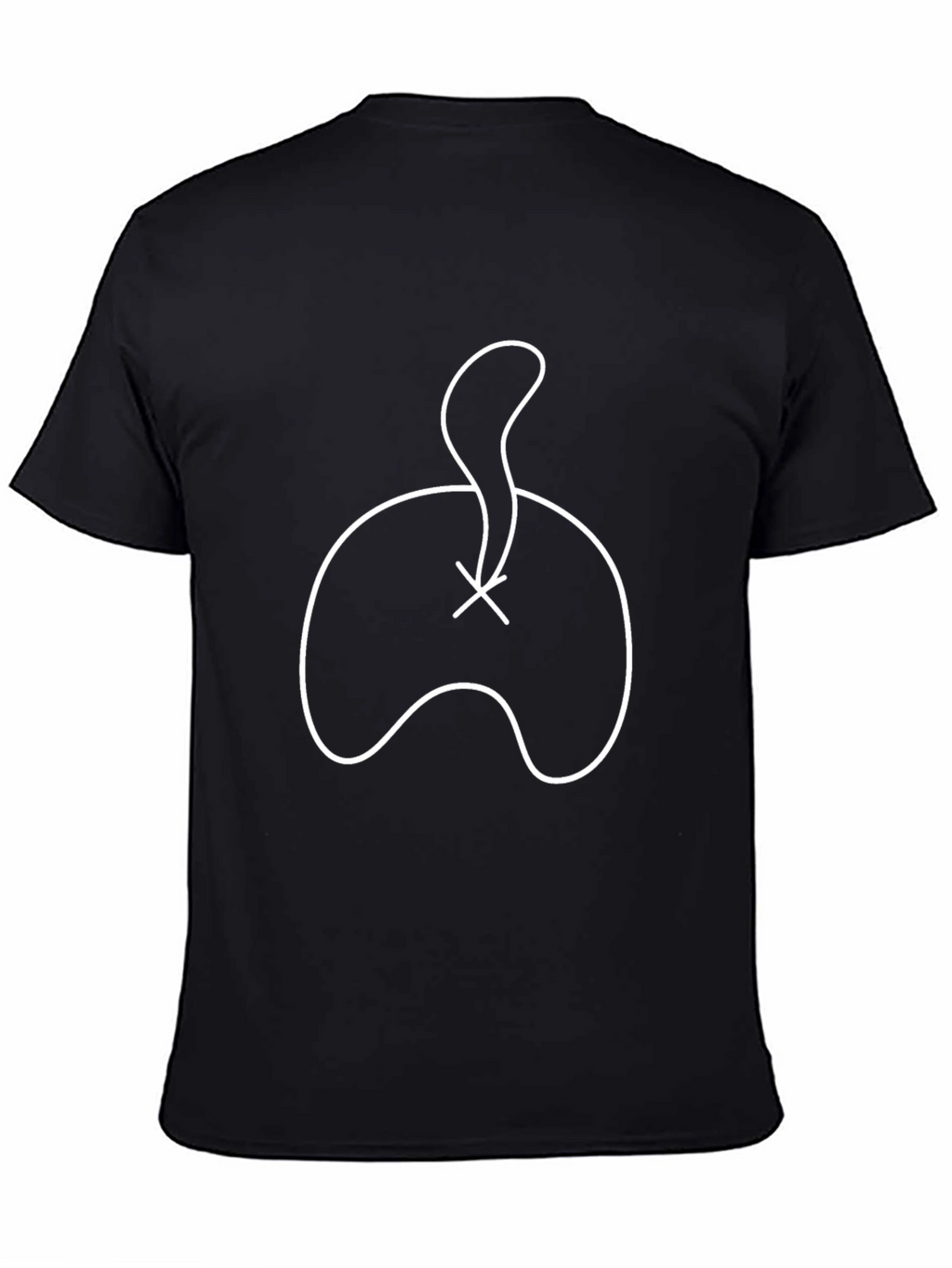 Abstract Cat Tail Graphic Tee - Modern Black T-Shirt