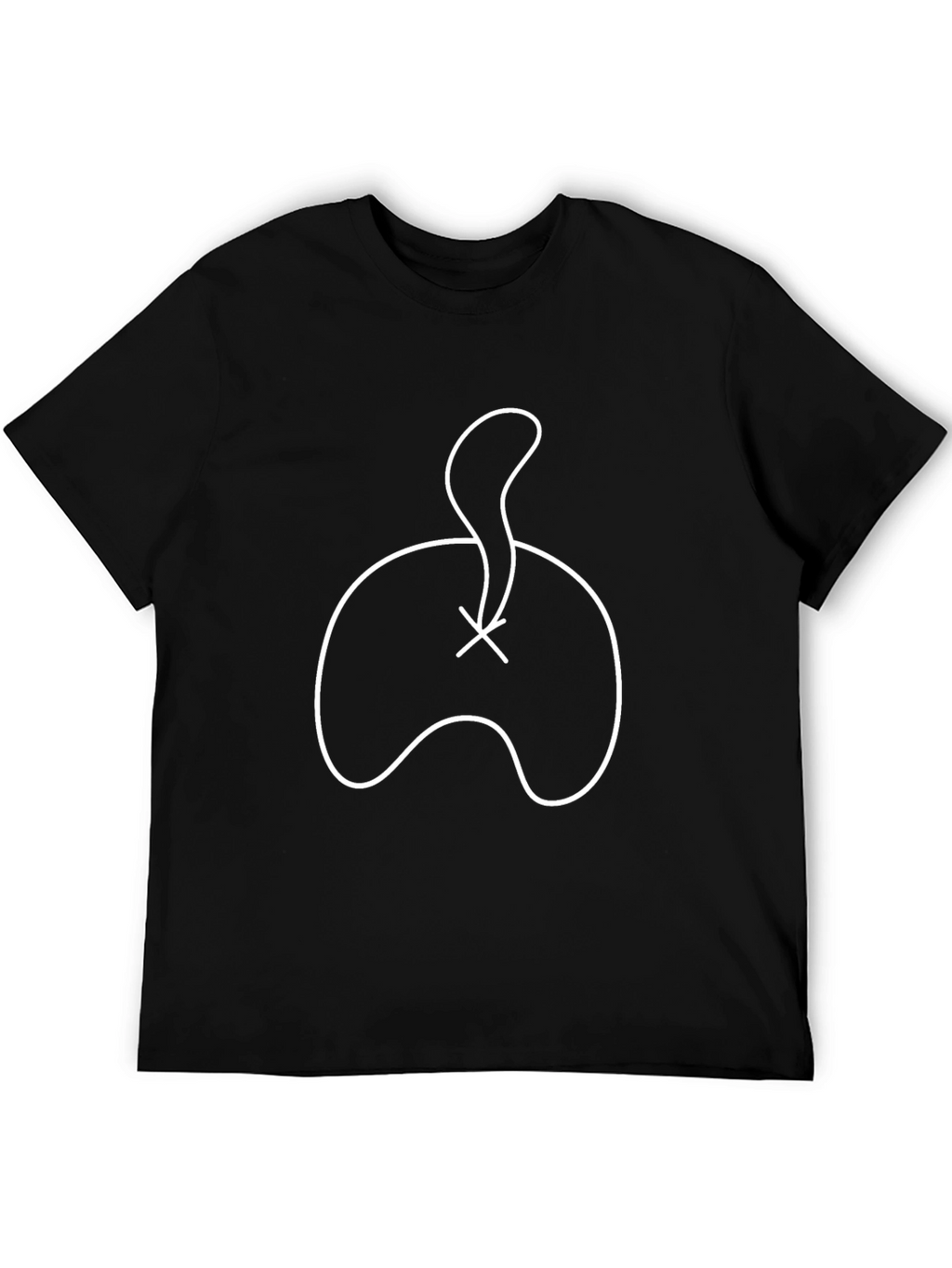 Abstract Cat Tail Graphic Tee - Modern Black T-Shirt