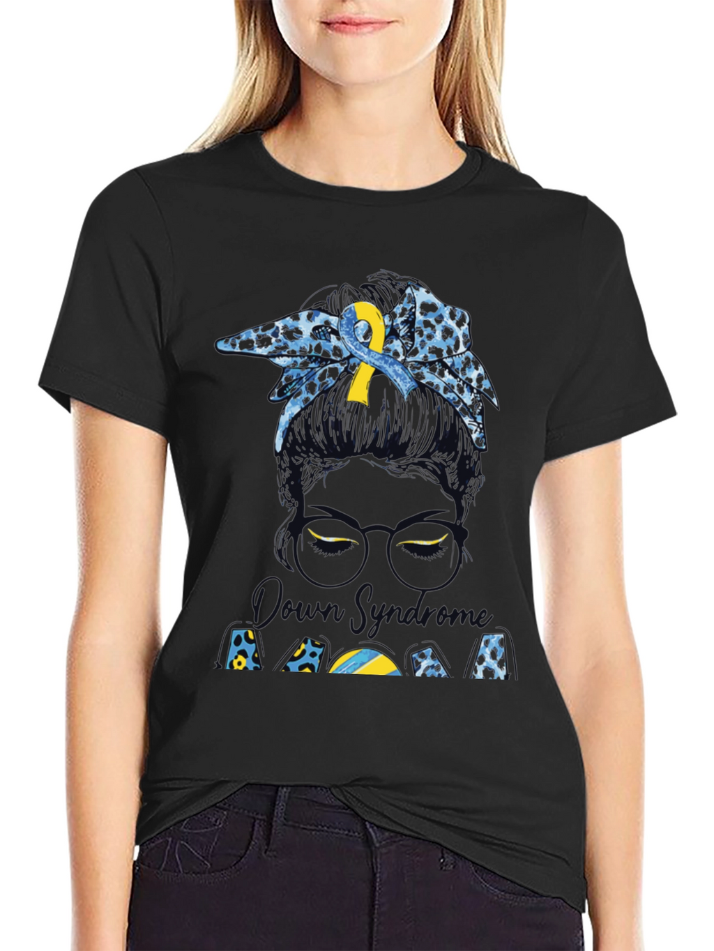 Down Syndrome Awareness Messy Bun T-Shirt