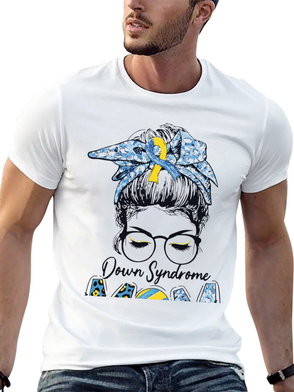 Down Syndrome Awareness Messy Bun T-Shirt