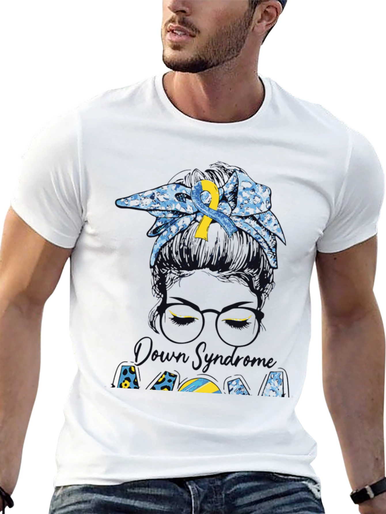 Down Syndrome Awareness Messy Bun T-Shirt