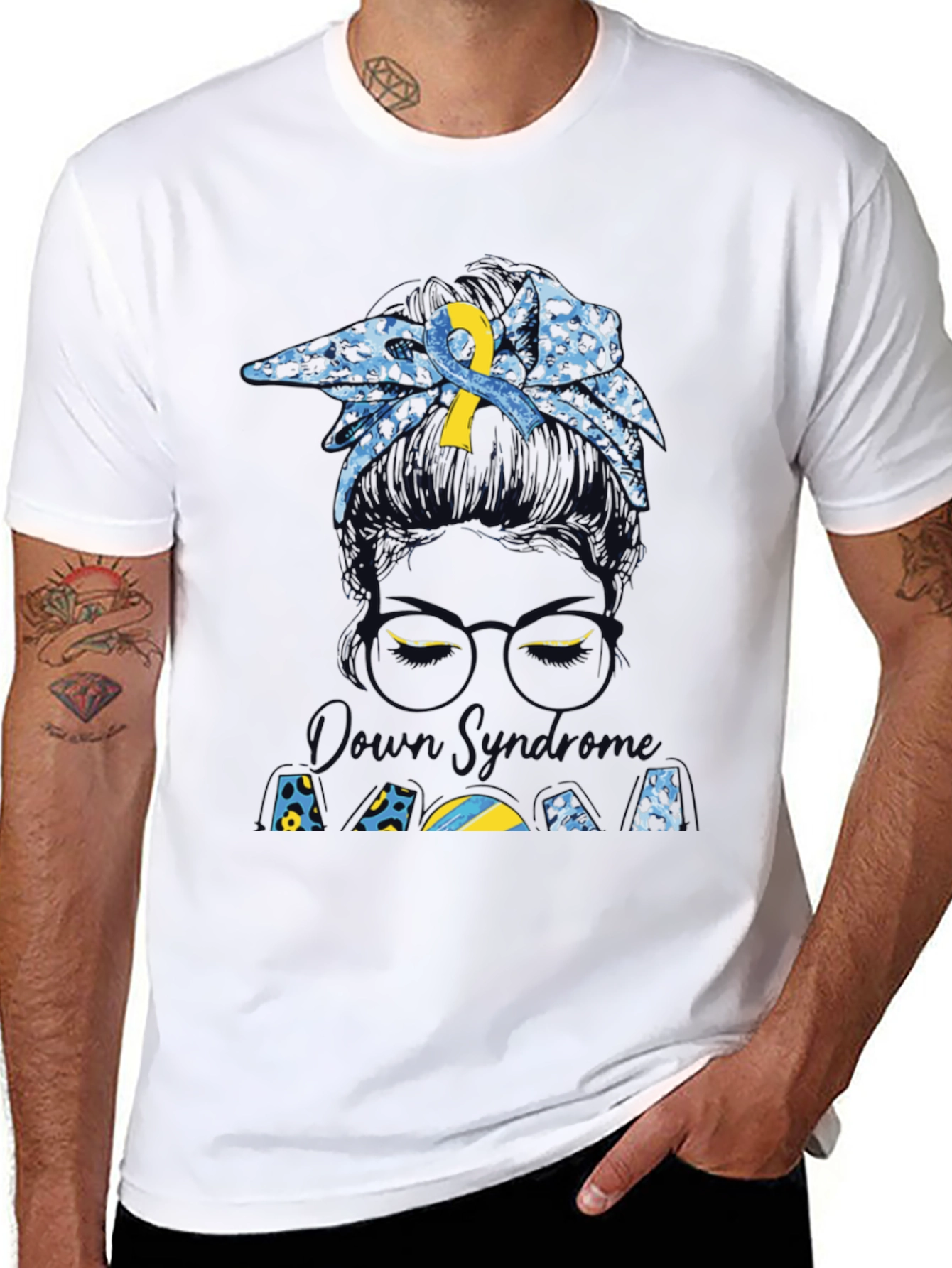 Down Syndrome Awareness Messy Bun T-Shirt
