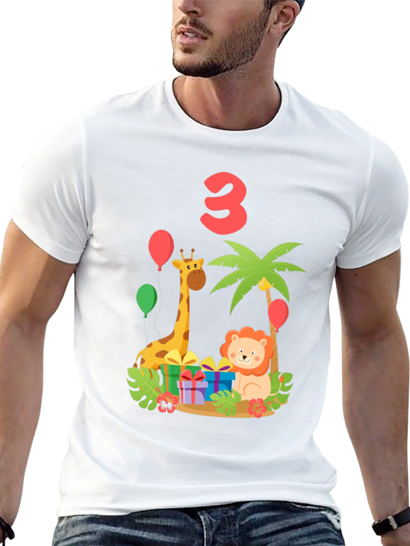 Birthday T-Shirt with Jungle Animal Theme
