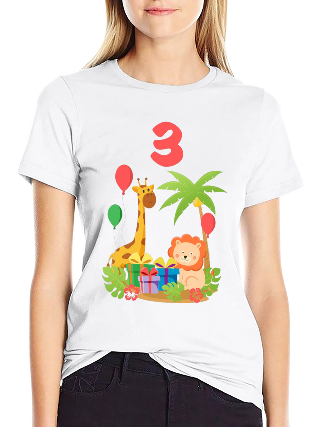 Birthday T-Shirt with Jungle Animal Theme