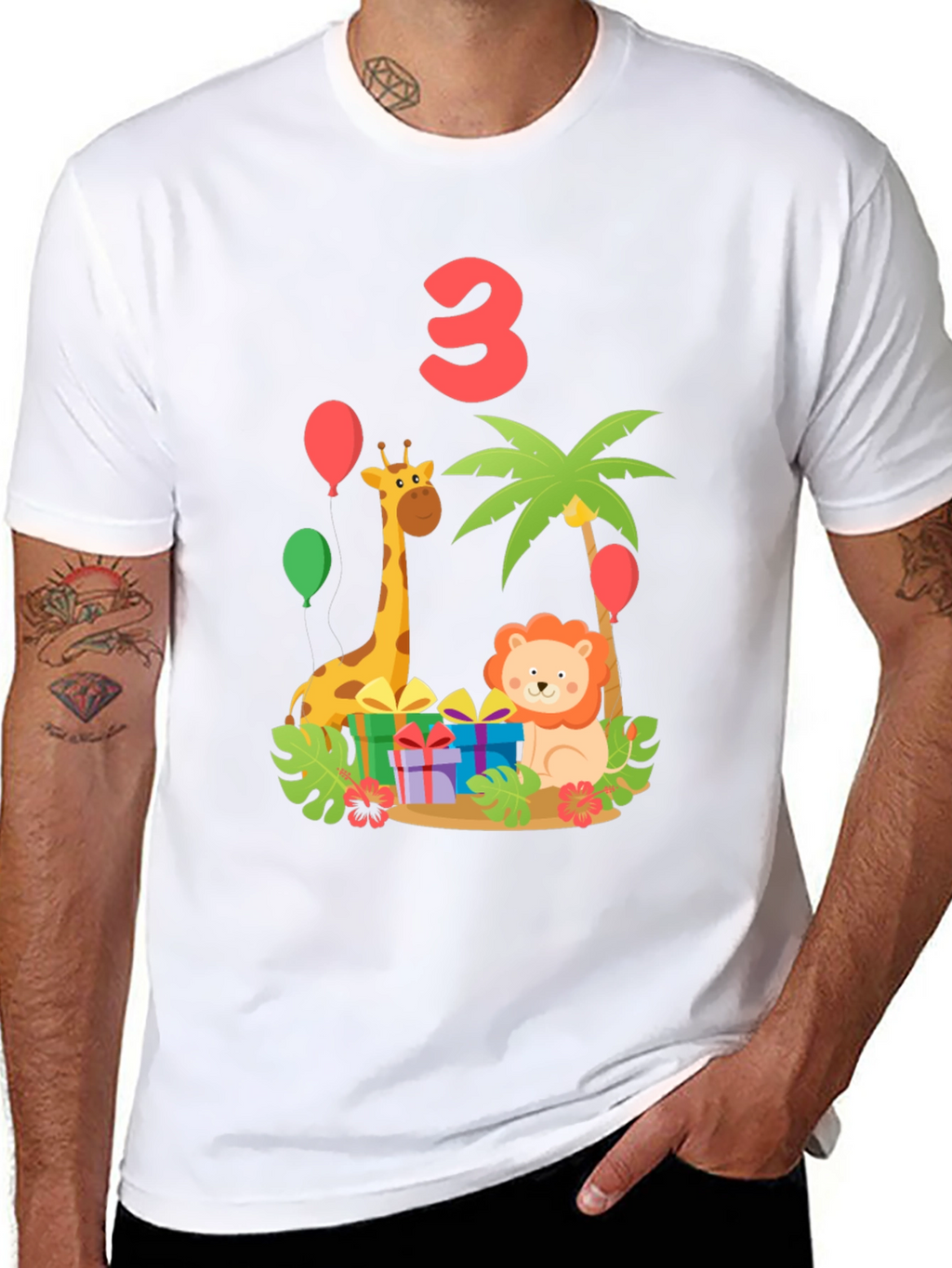 Birthday T-Shirt with Jungle Animal Theme