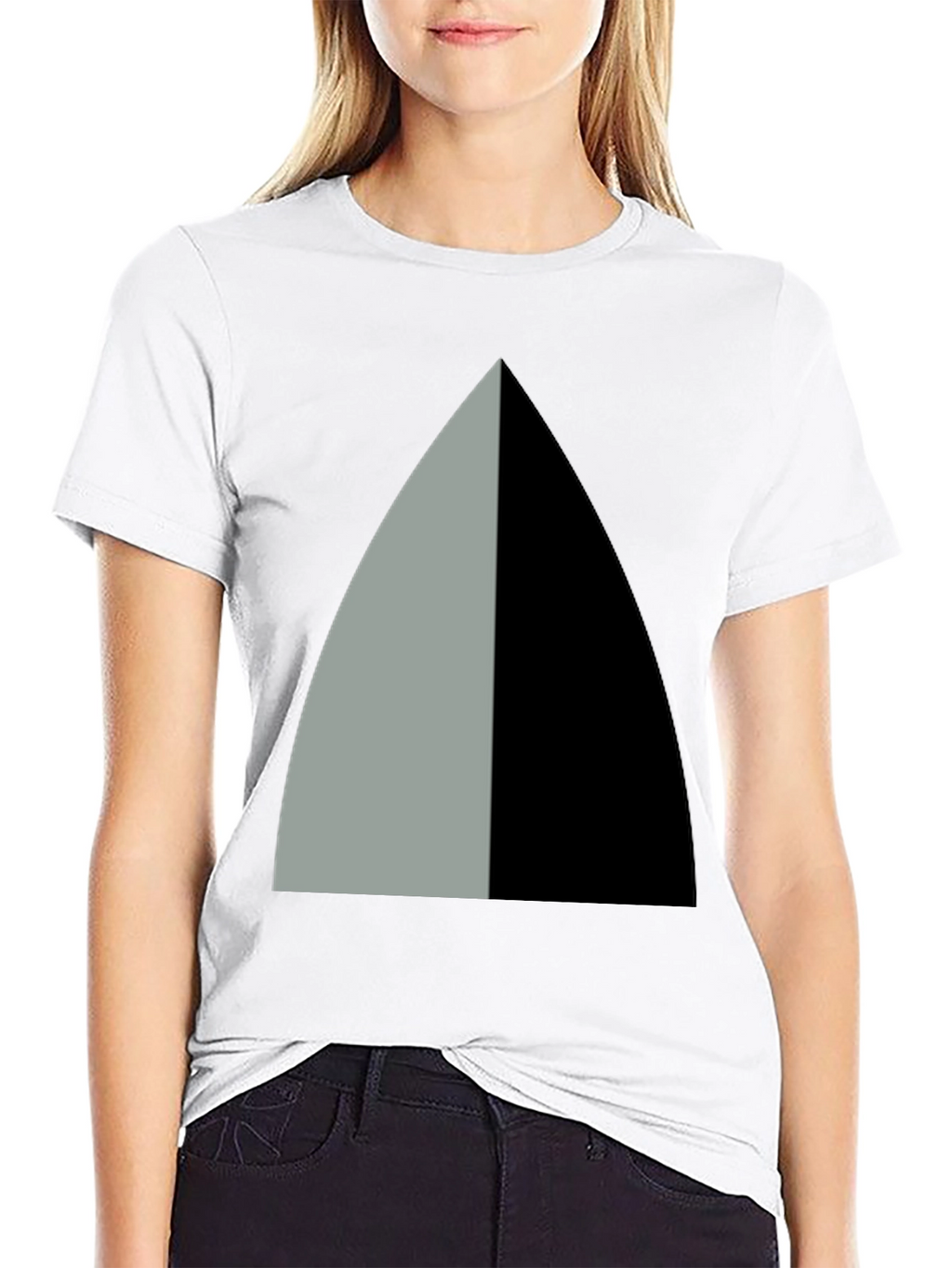 Abstract Geometric Tee - Black and Gray Graphic Design