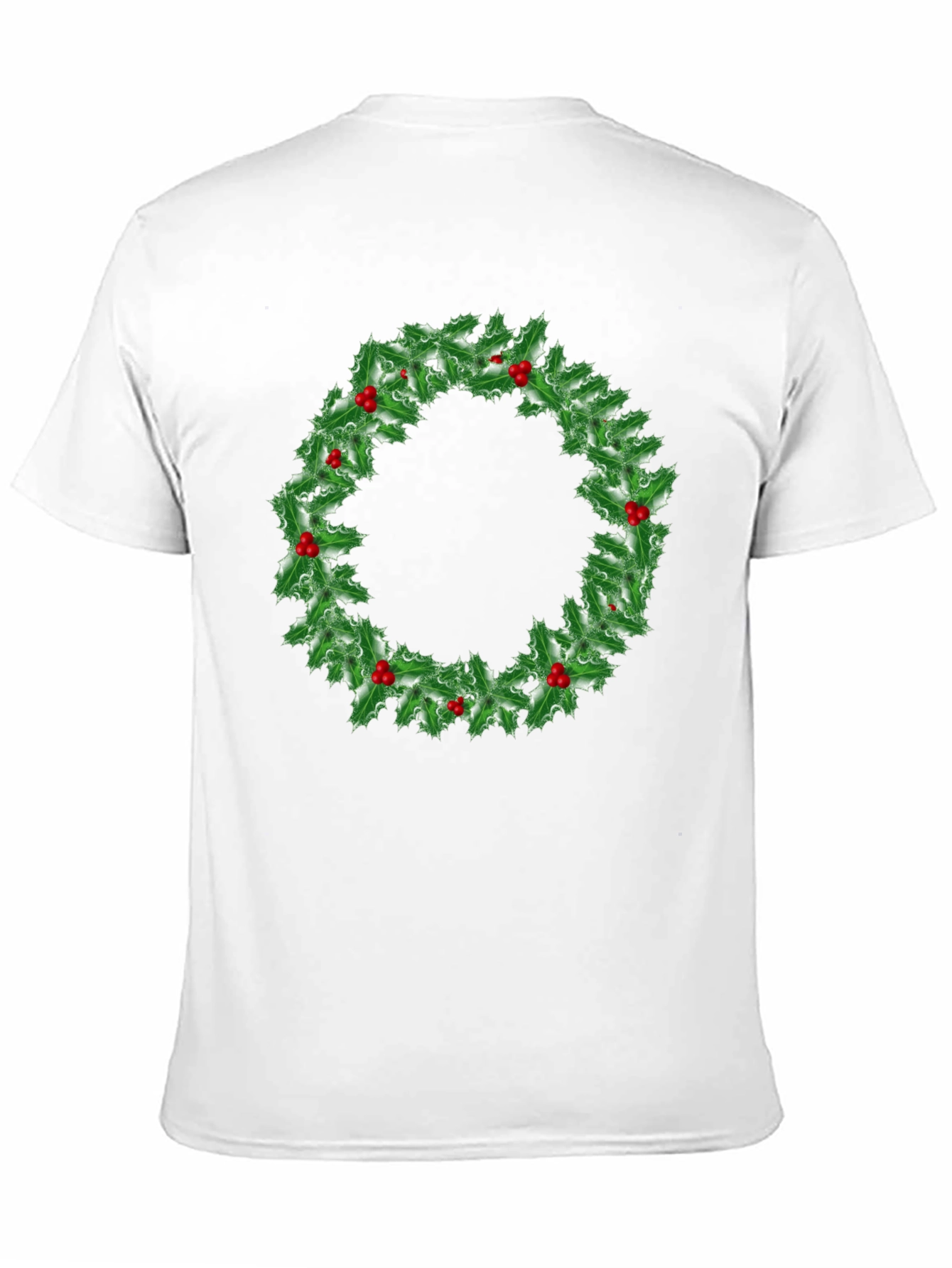 Holiday Holly Wreath Graphic Tee - Christmas Spirit