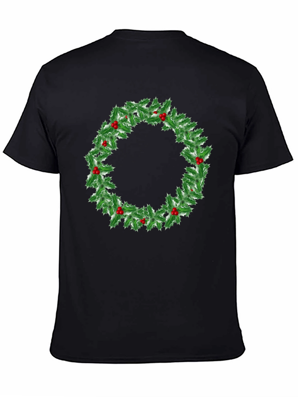 Holiday Holly Wreath Graphic Tee - Christmas Spirit