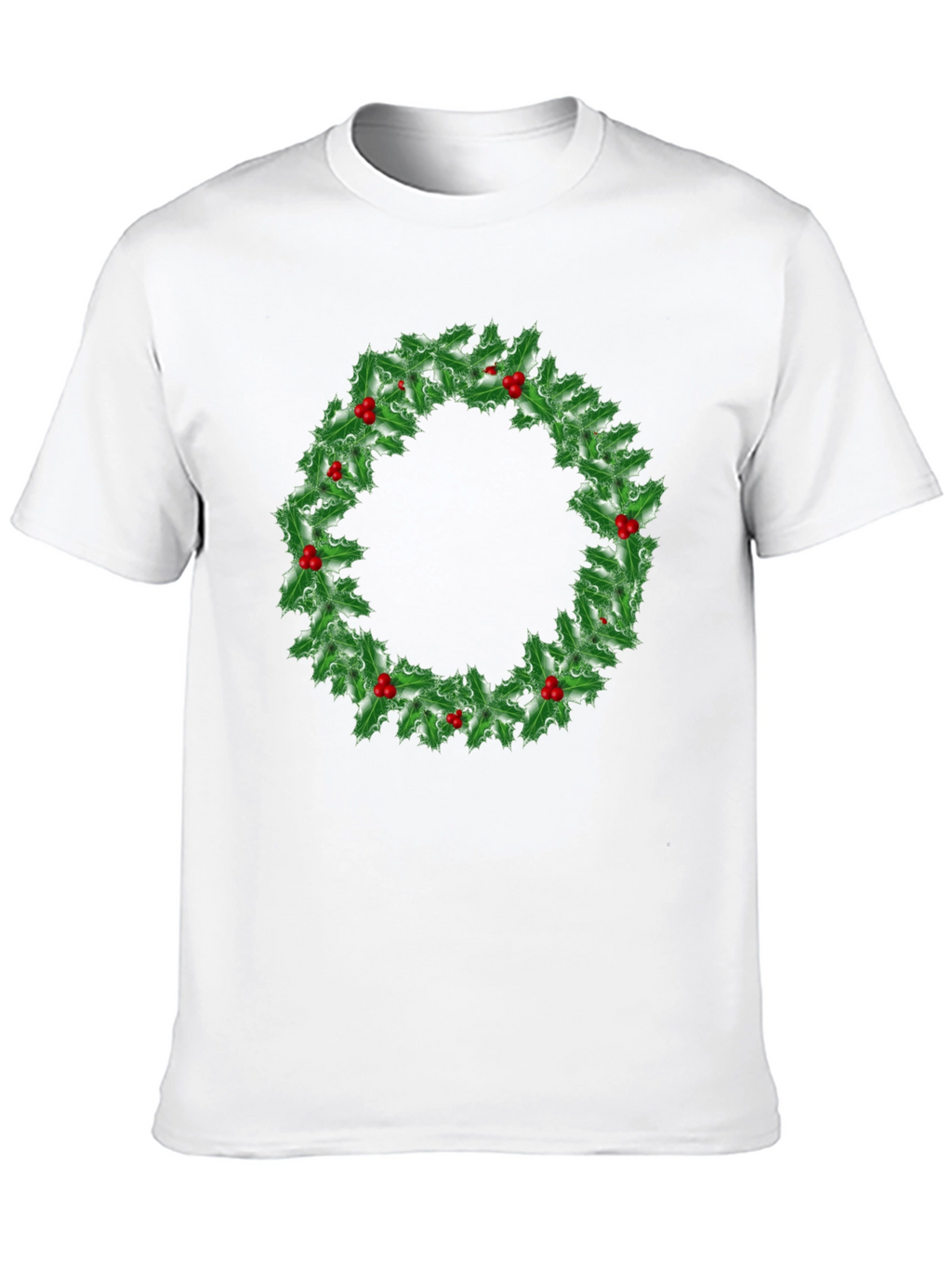 Holiday Holly Wreath Graphic Tee - Christmas Spirit
