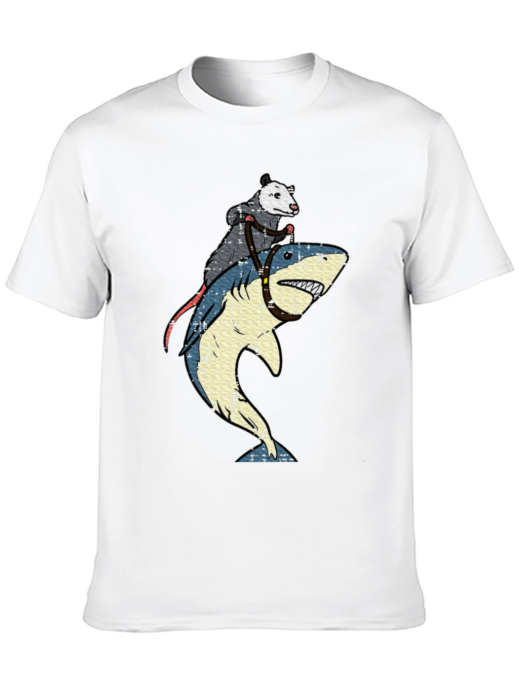 Opossum Riding Shark Graphic T-Shirt
