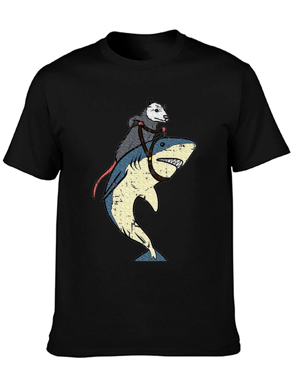 Opossum Riding Shark Graphic T-Shirt