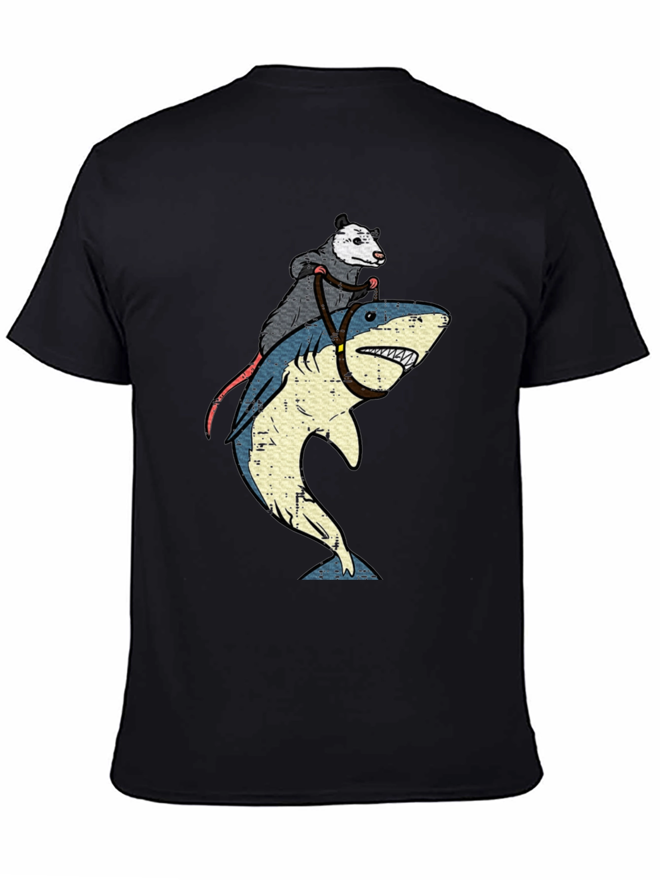 Opossum Riding Shark Graphic T-Shirt